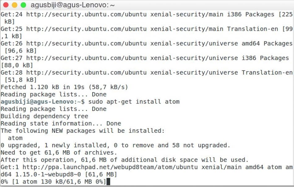 Install Atom di Ubuntu